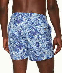 Setter Palmed Shorter-Length Swim Shorts | Lagoon Blue