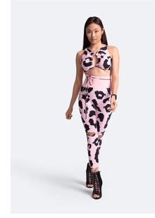 Sexy Front-Tie Support Top | Pink Leo
