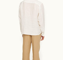 Shanklin Linen Tonal Stripe Relaxed Fit Overhead Shirt Woven | Thasos Beach