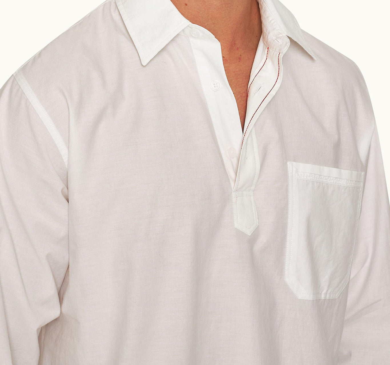 Shanklin Relaxed Fit Overhead Refined Cotton Shirt | White