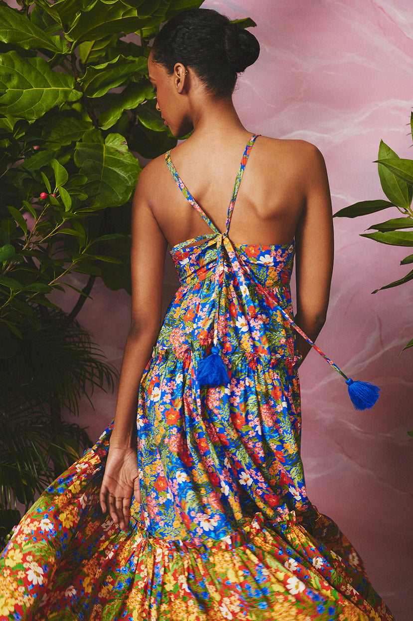 Shayna Dress | Wild Garden Fiesta Blue Combo