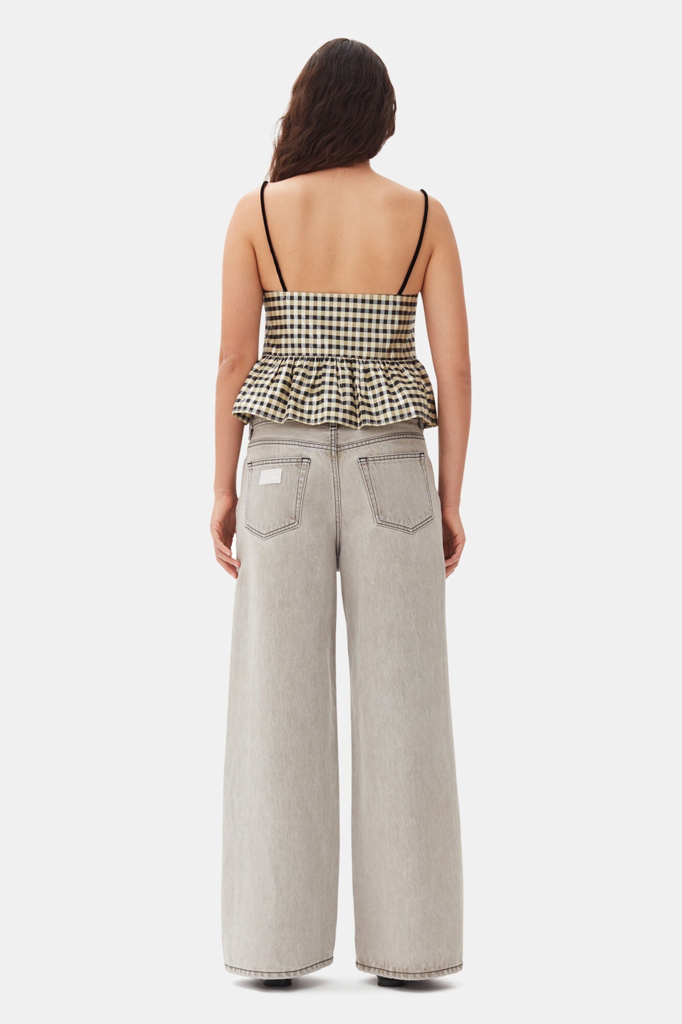 Shiny Check Jacquard Top | Lemon Icing