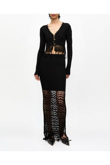 Shiny Crochet Skirt | Black