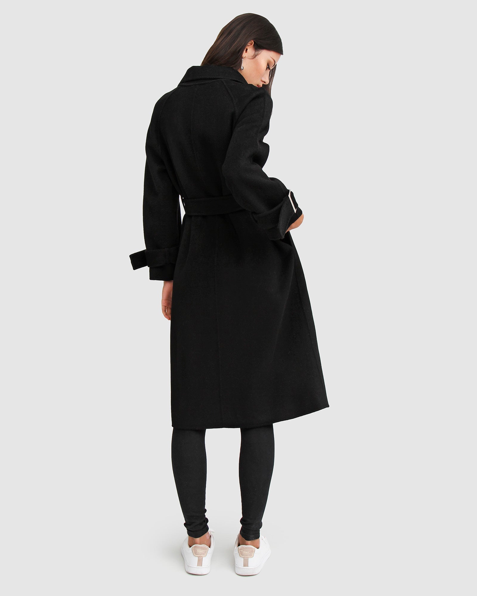 Women | Shore To Shore Belted Wool Coat | Black