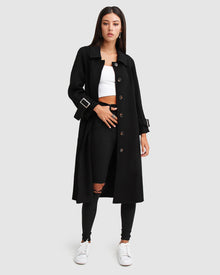 Women | Shore To Shore Belted Wool Coat | Black