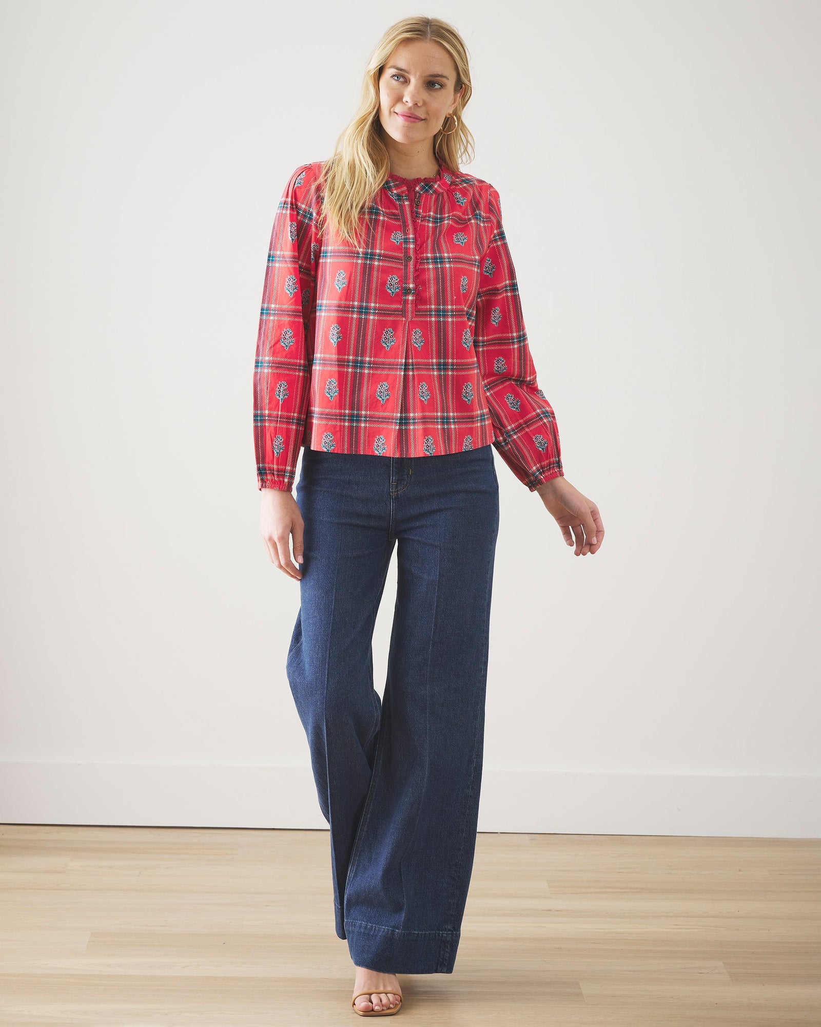 Nostalgia Plaid - On the Books Blouse | Joyful Red