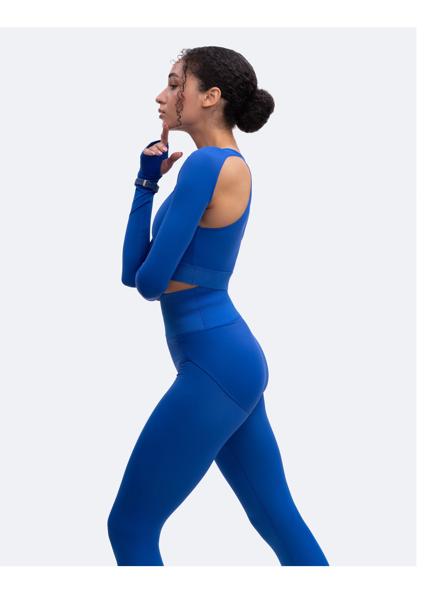 Shoulder Cut-Out Crop Top | Blue