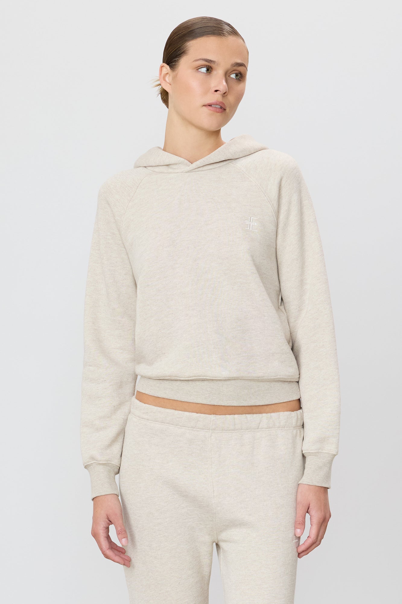 Shrunken Hoodie Sweatshirt | Heather Oatmeal