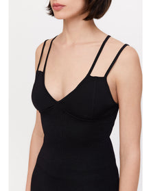 Sicily | Slinky Knit Mini Dress | Black