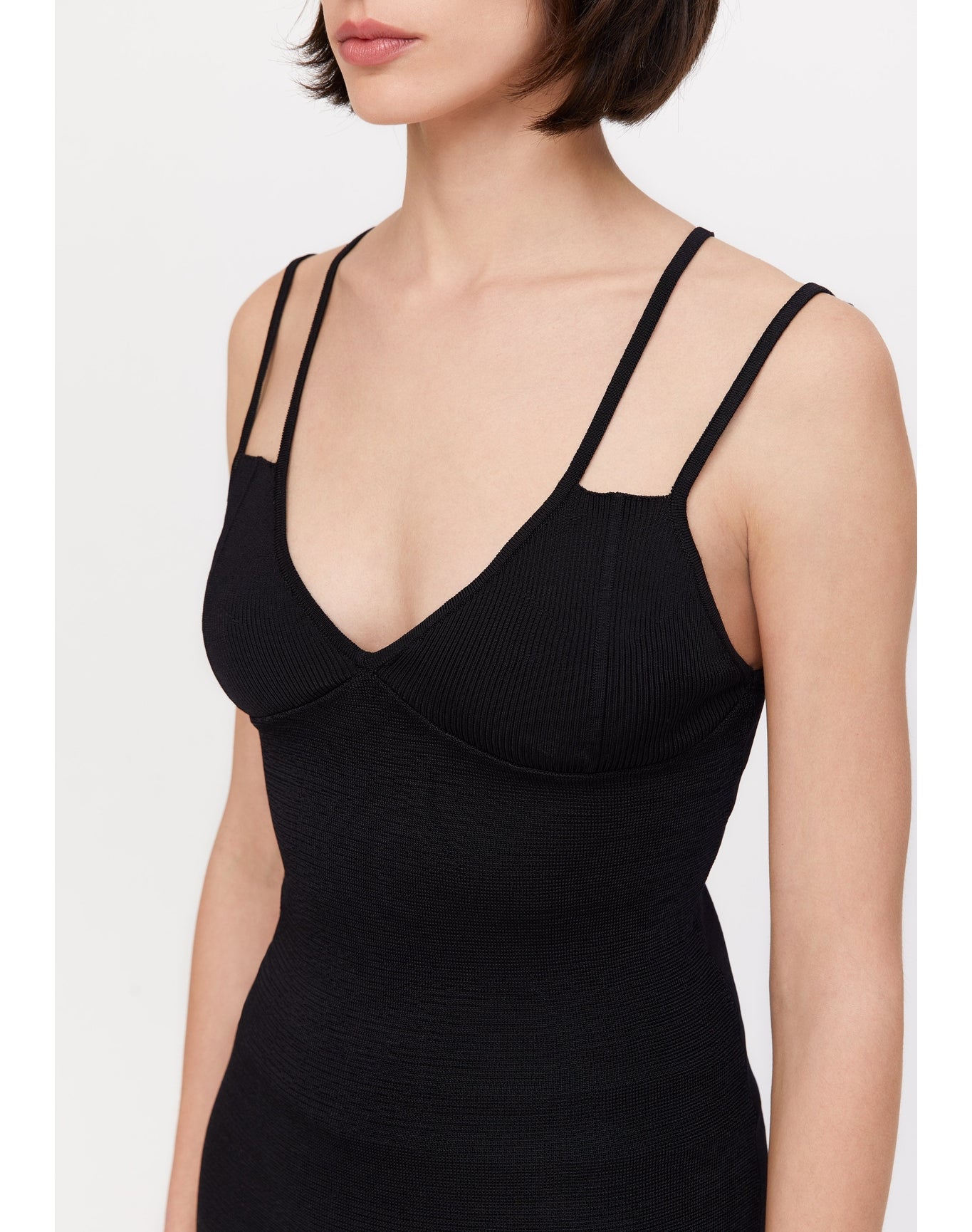 Sicily | Slinky Knit Mini Dress | Black