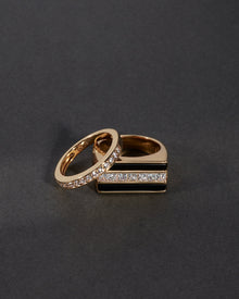 Panini Ring | Black Onyx/Cubic Zirconia | Gold