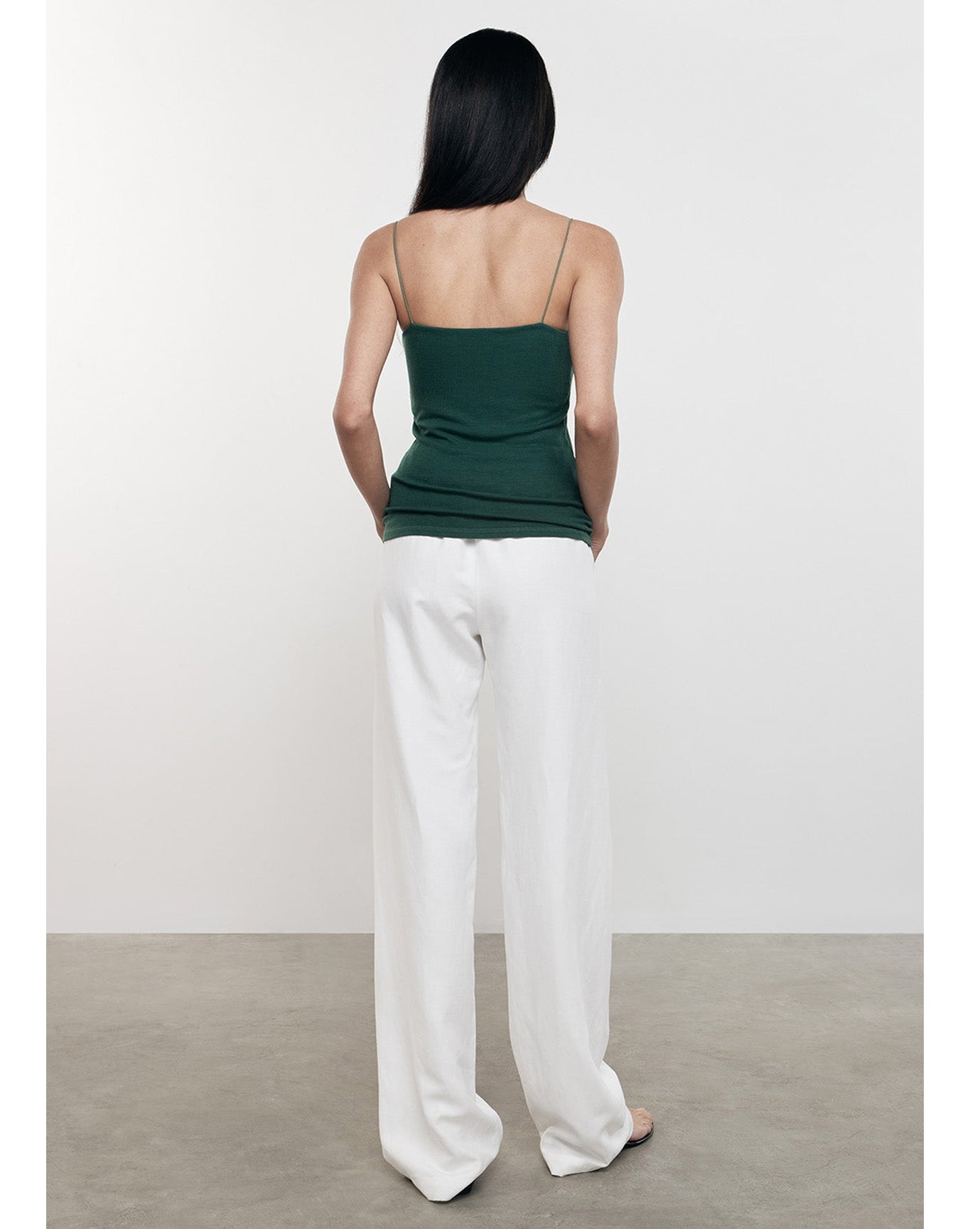 Silk Rib Essential Strappy Tank | Malachite