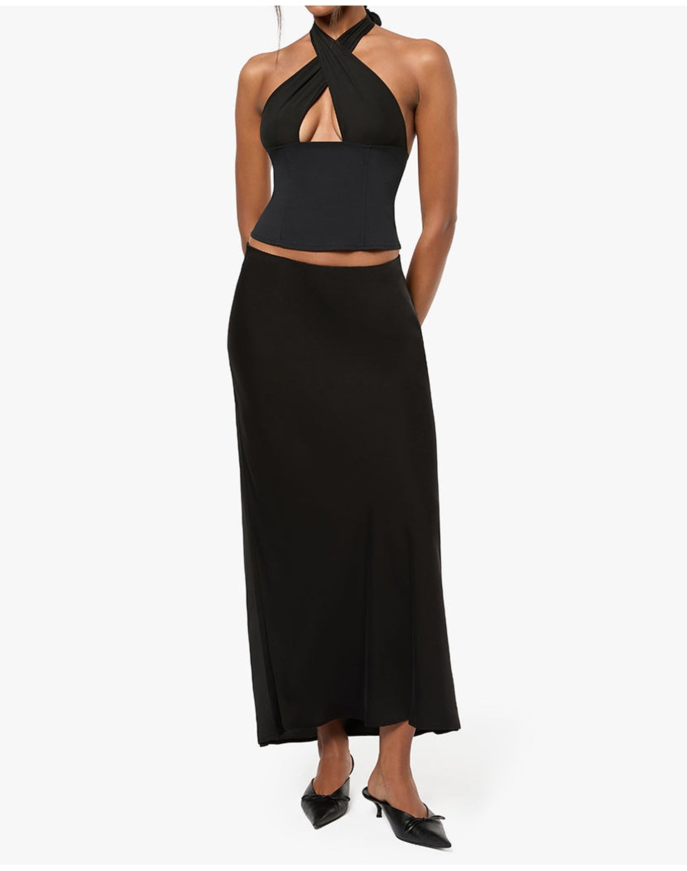 Silky Slip Skirt | Black