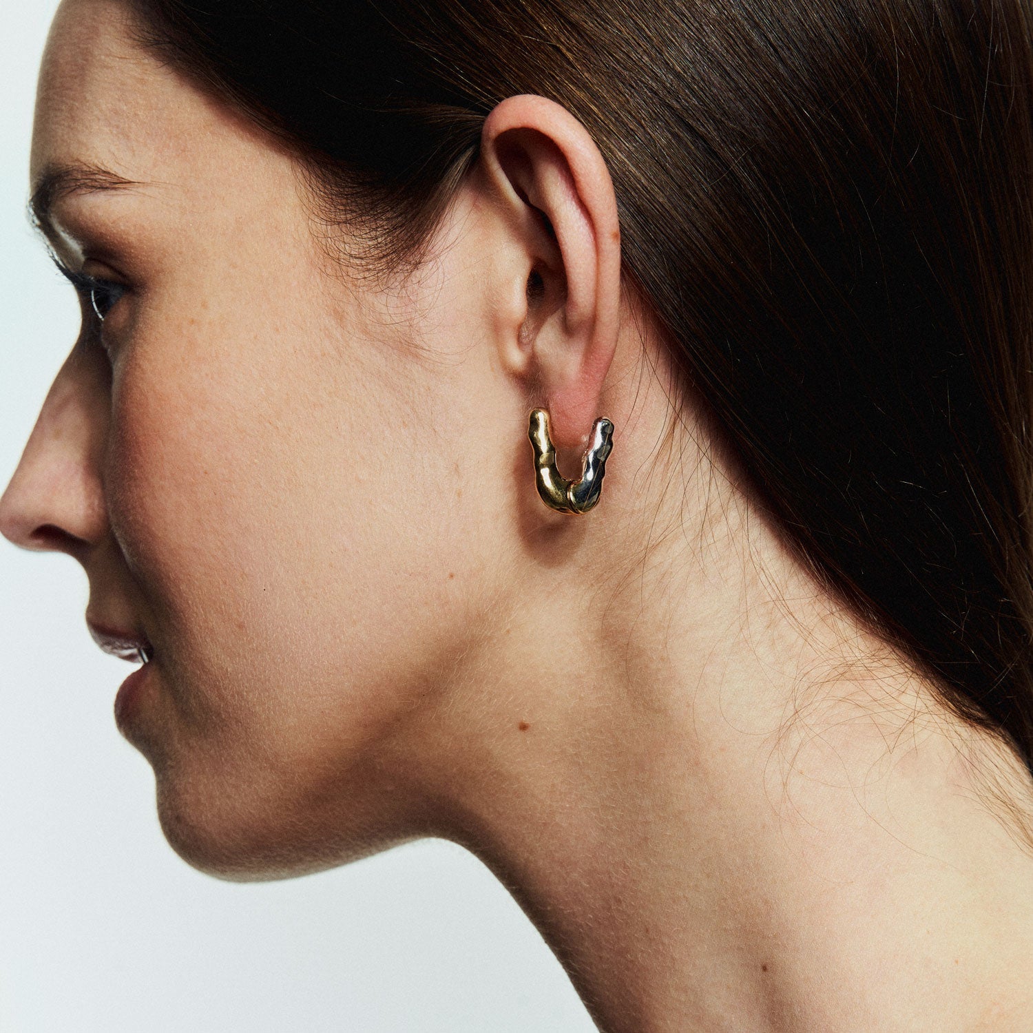 Mena Hoops | 14K Gold Plated Brass/Rhodium Plated Brass