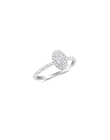 Silver Pave Diamond Stack Ring | Sterling Silver