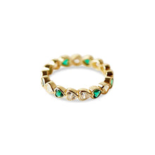 The Colored Stone Heart Eternity Band | 18KT Gold Vermeil