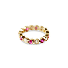 The Colored Stone Heart Eternity Band | 18KT Gold Vermeil