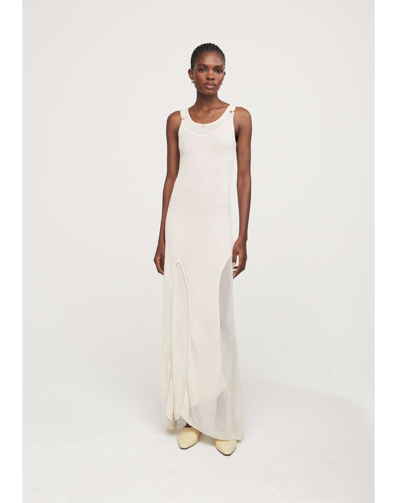 Sirena | Layered Knit Maxi Dress | Creme