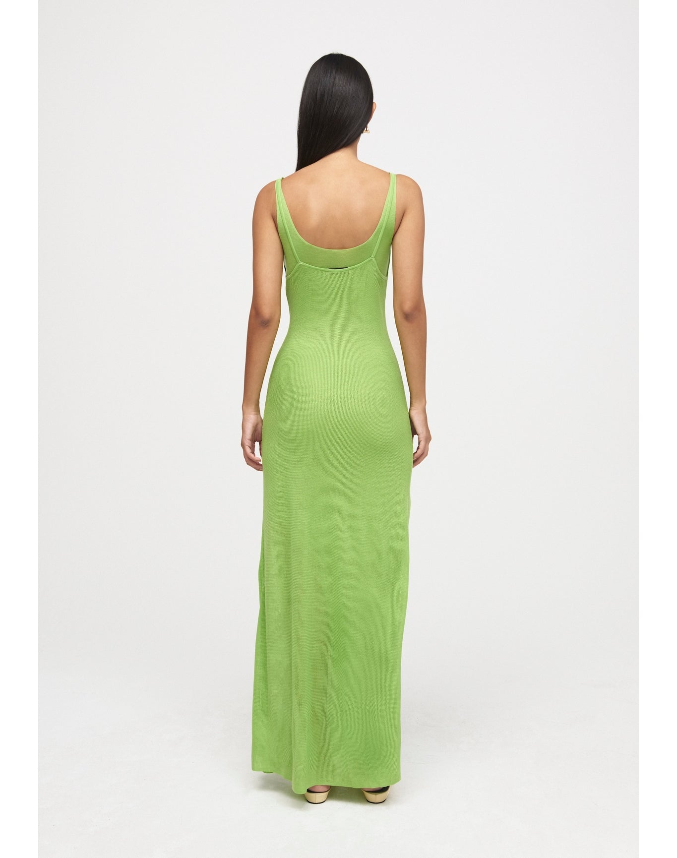 Sirena | Layered Knit Maxi Dress | Vibrant Green
