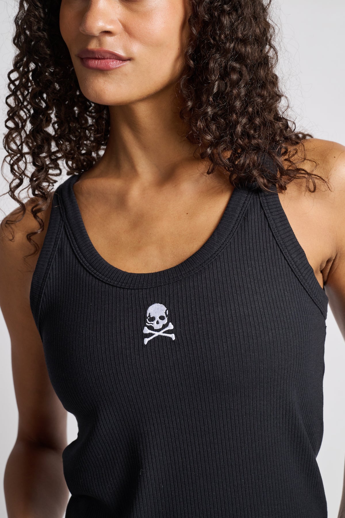 Women | Terez | Skinny Strap Rib Tank | Black