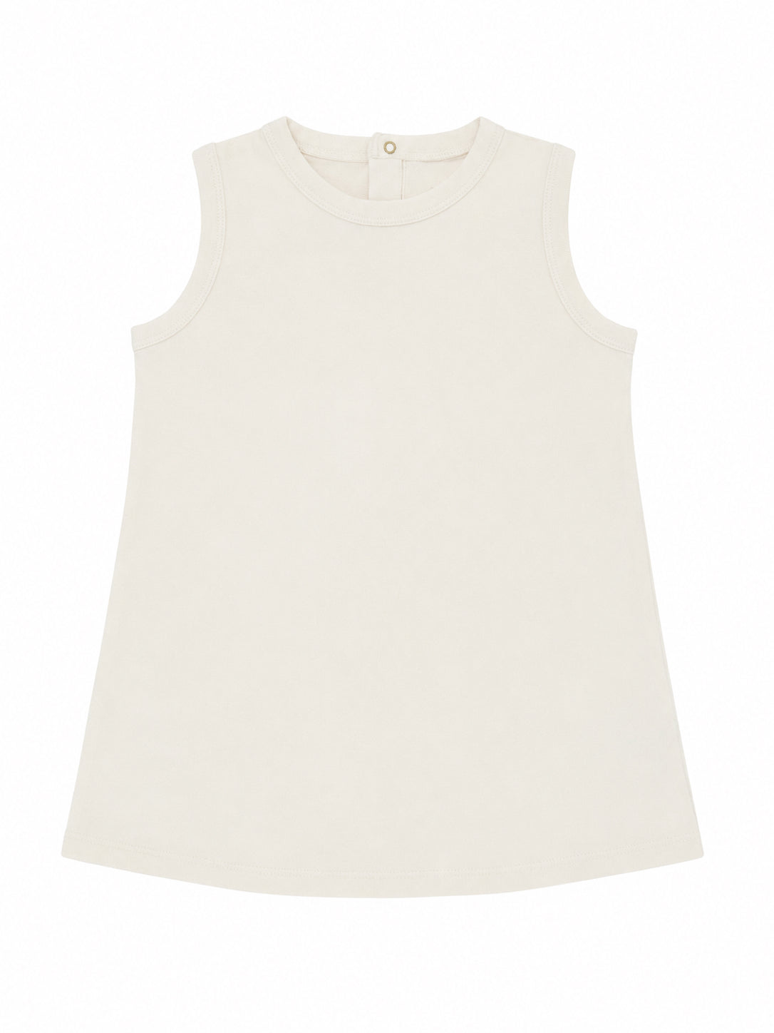 Sleeveless Organic Cotton Dress | Ecru - No Dye