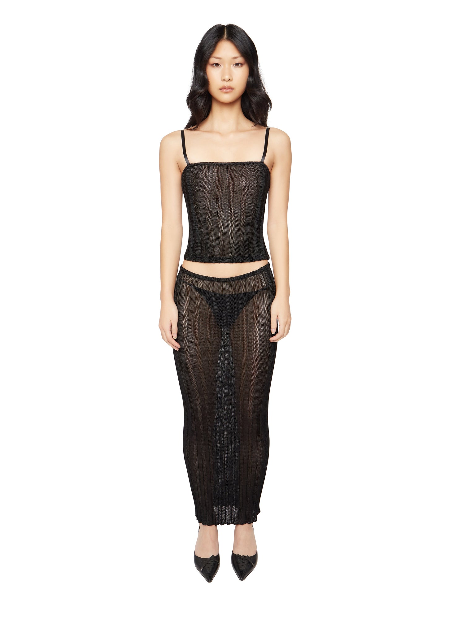 Womens | Slinky Rib Knit Tank | Black