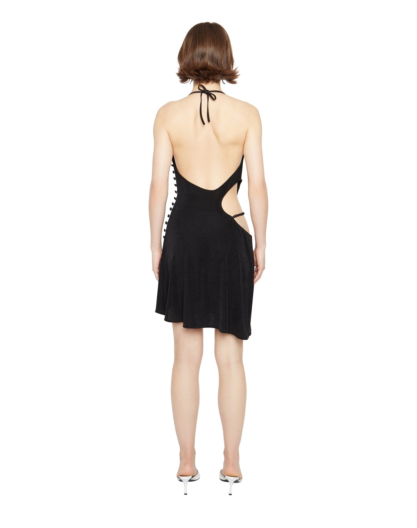 Slinky Cut-Out Knit Dress | Black