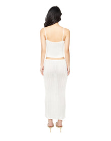 Slinky Rib Knit Midi Skirt | Off White