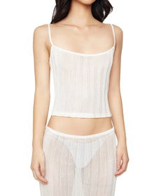 Slinky Rib Knit Midi Skirt | Off White