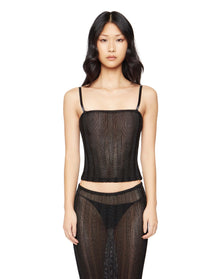 Slinky Rib Knit Tank | Black