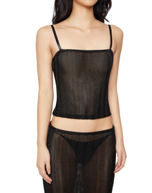 Slinky Rib Knit Tank | Black