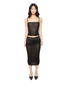 Slinky Rib Knit Tank | Black
