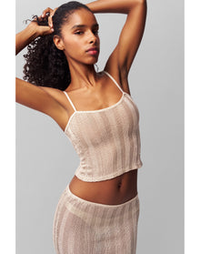 Slinky Rib Knit Tank | Silver