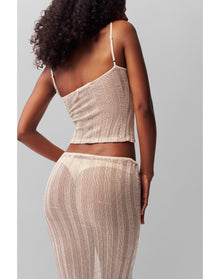 Slinky Rib Knit Tank | Silver