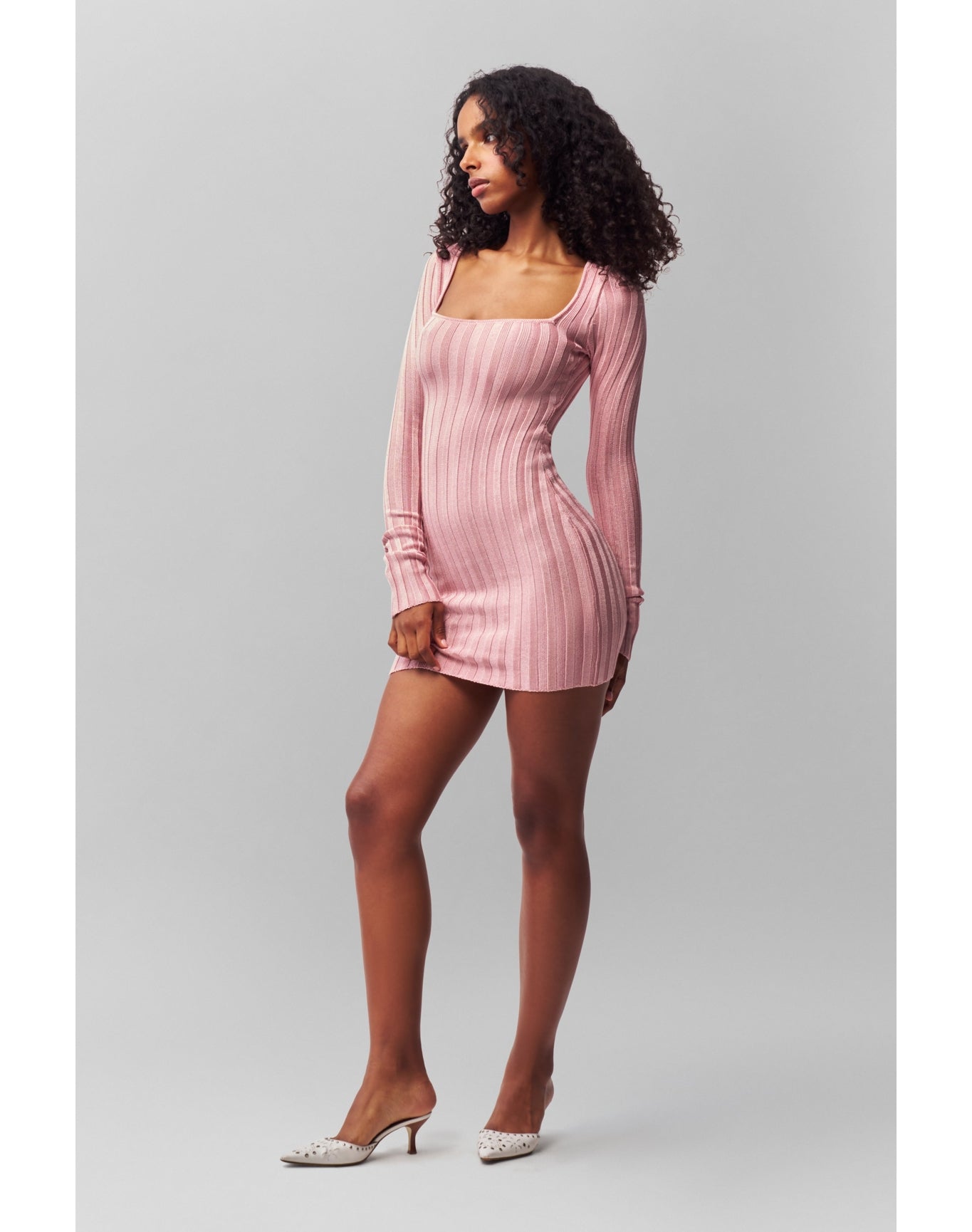 Slinky Rib Mini Dress | Cotton Candy