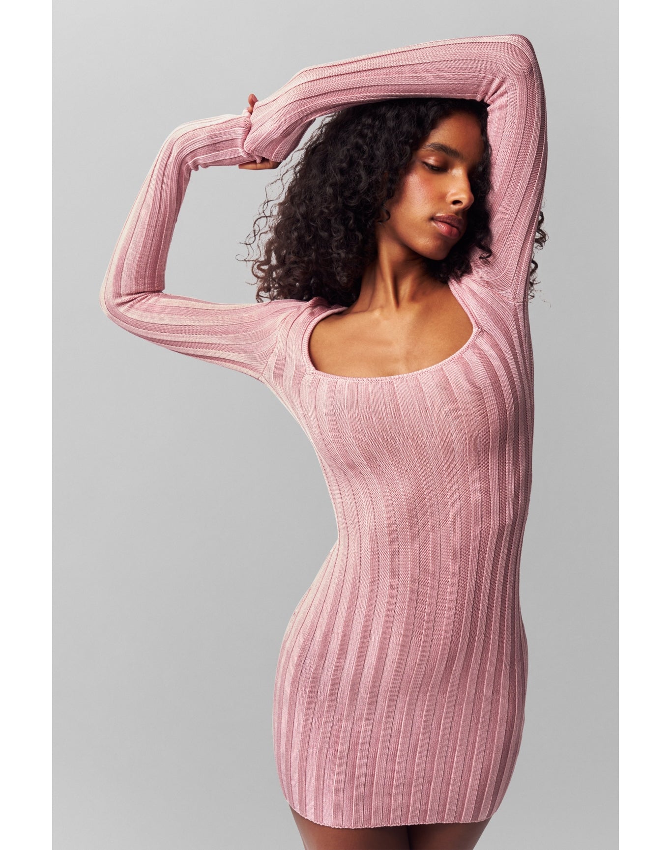 Slinky Rib Mini Dress | Cotton Candy