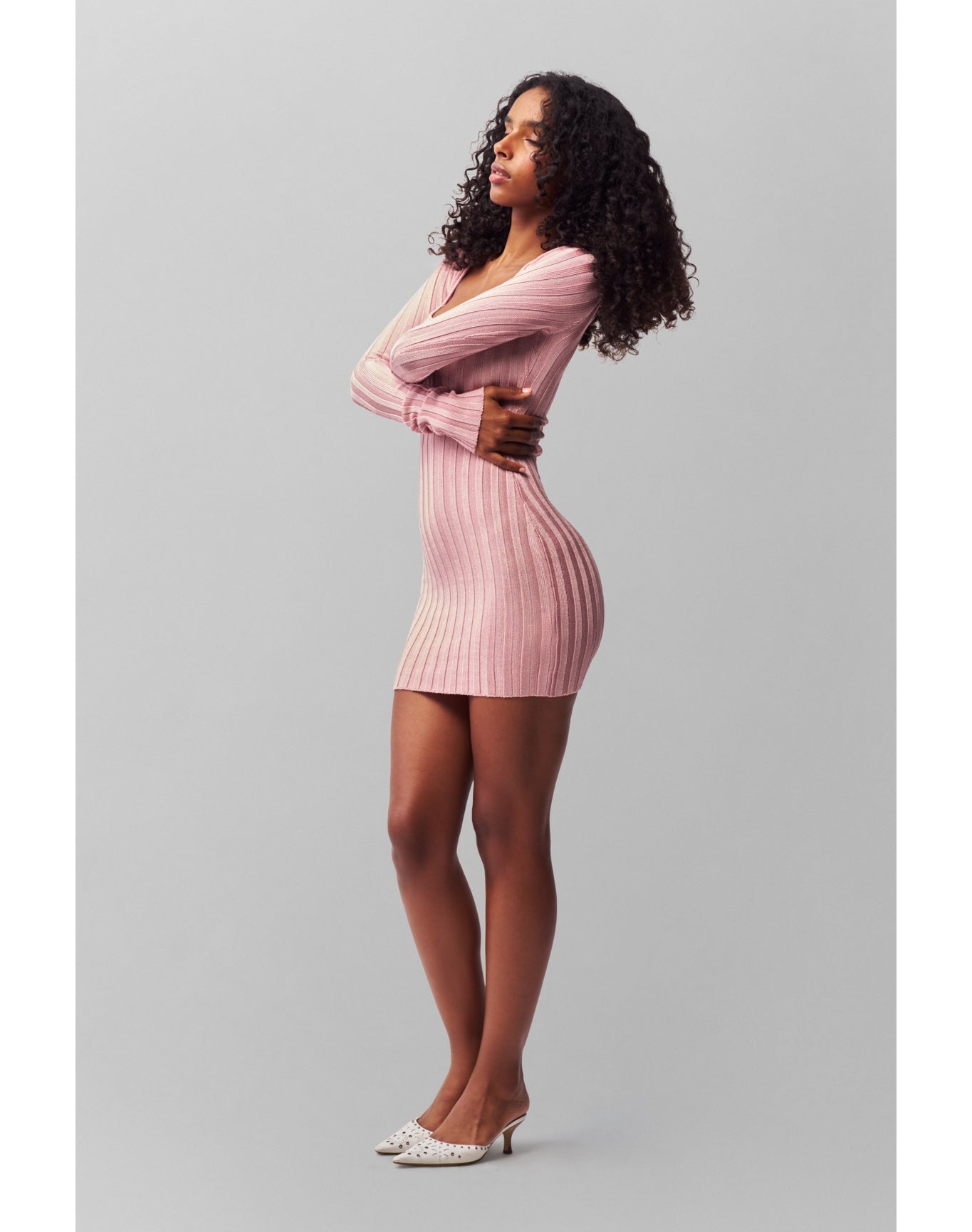 Slinky Rib Mini Dress | Cotton Candy