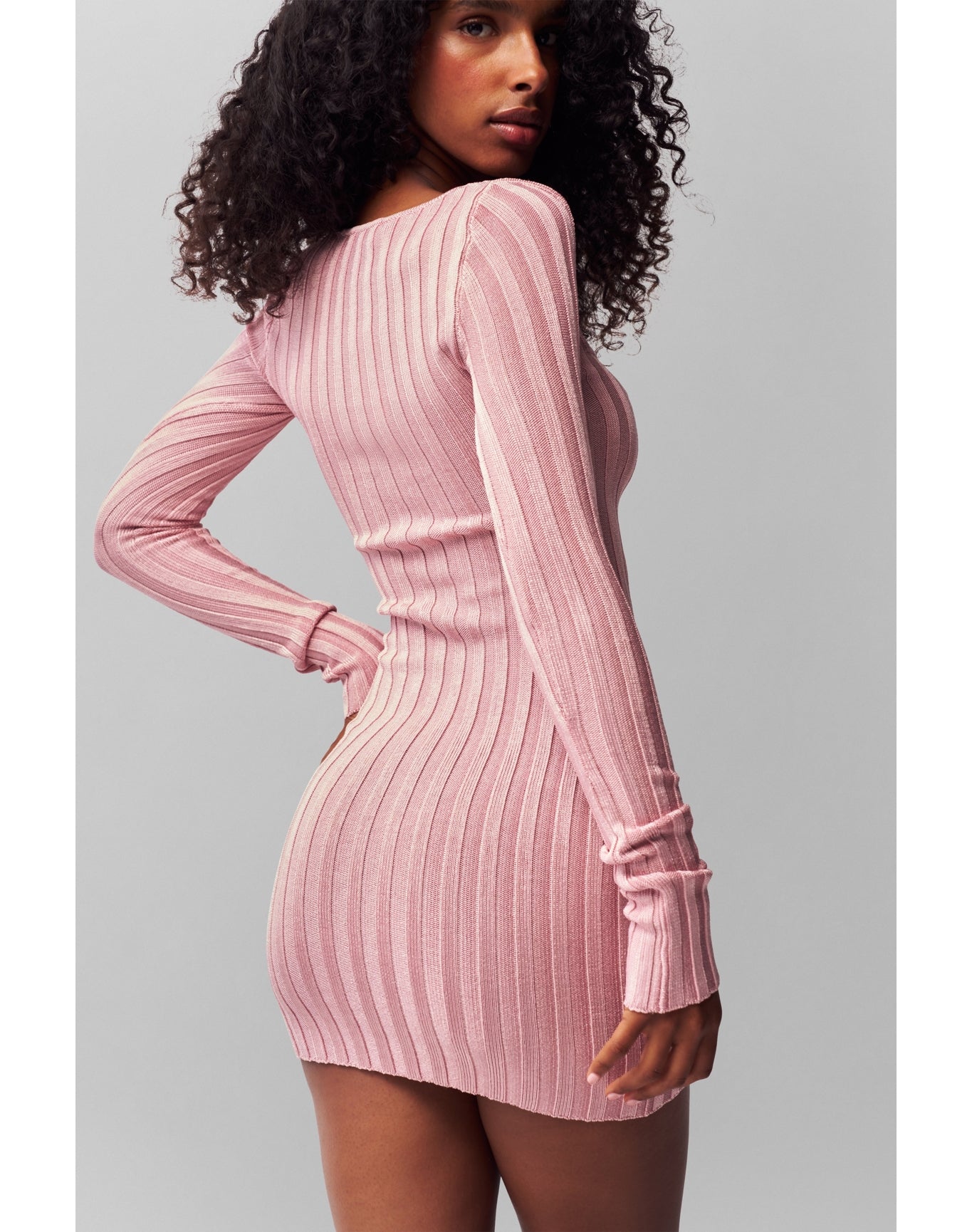 Slinky Rib Mini Dress | Cotton Candy