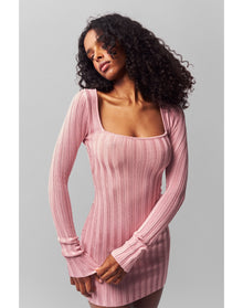 Slinky Rib Mini Dress | Cotton Candy