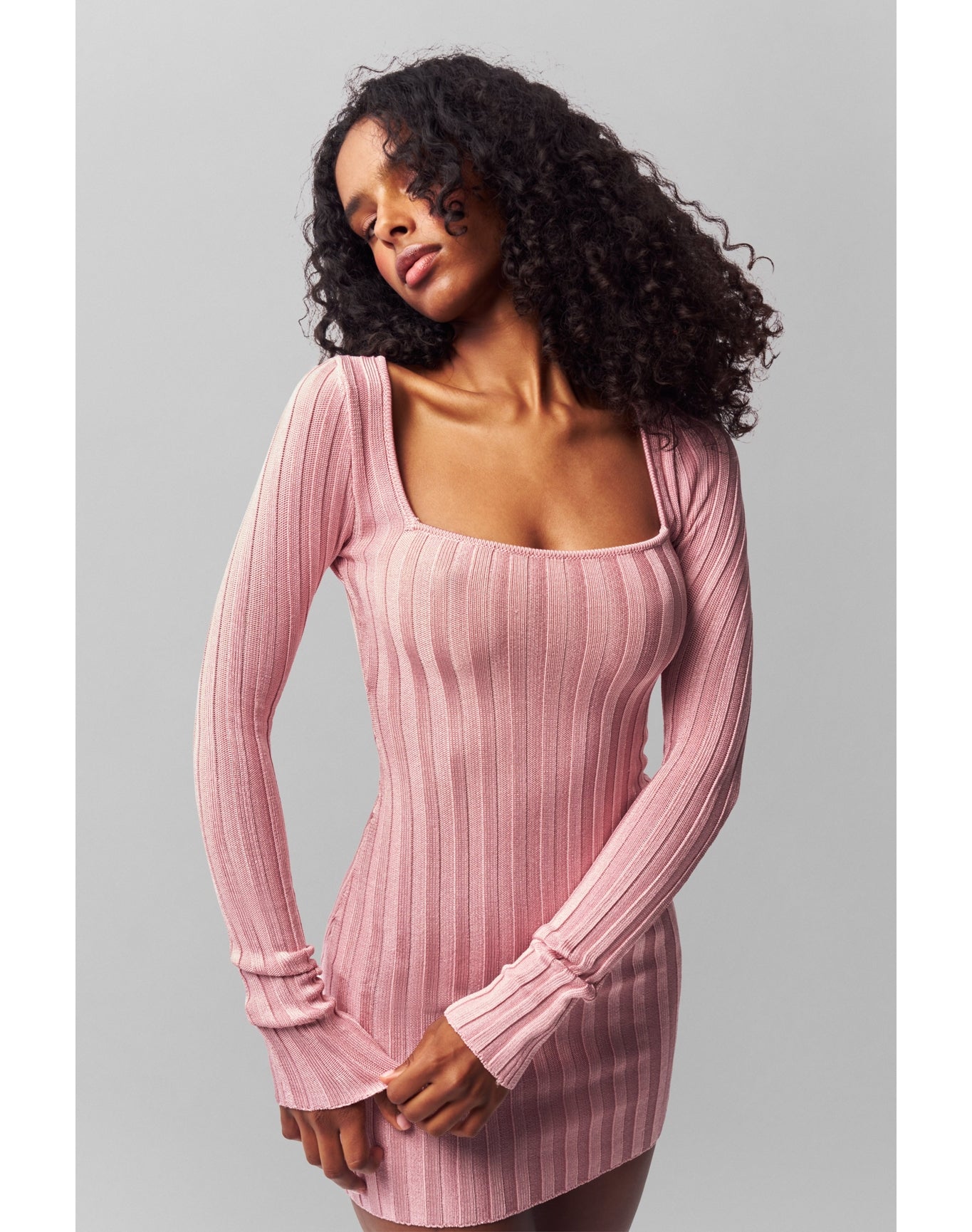 Slinky Rib Mini Dress | Cotton Candy
