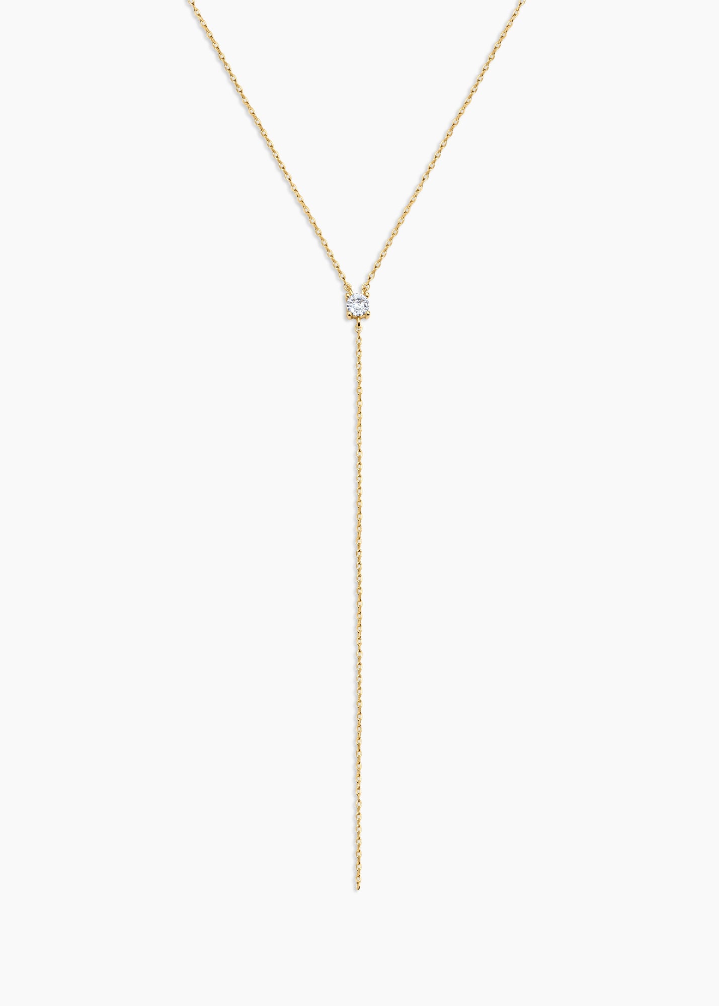 Smith Lariat | Clear Crystal | 14K Gold Plated