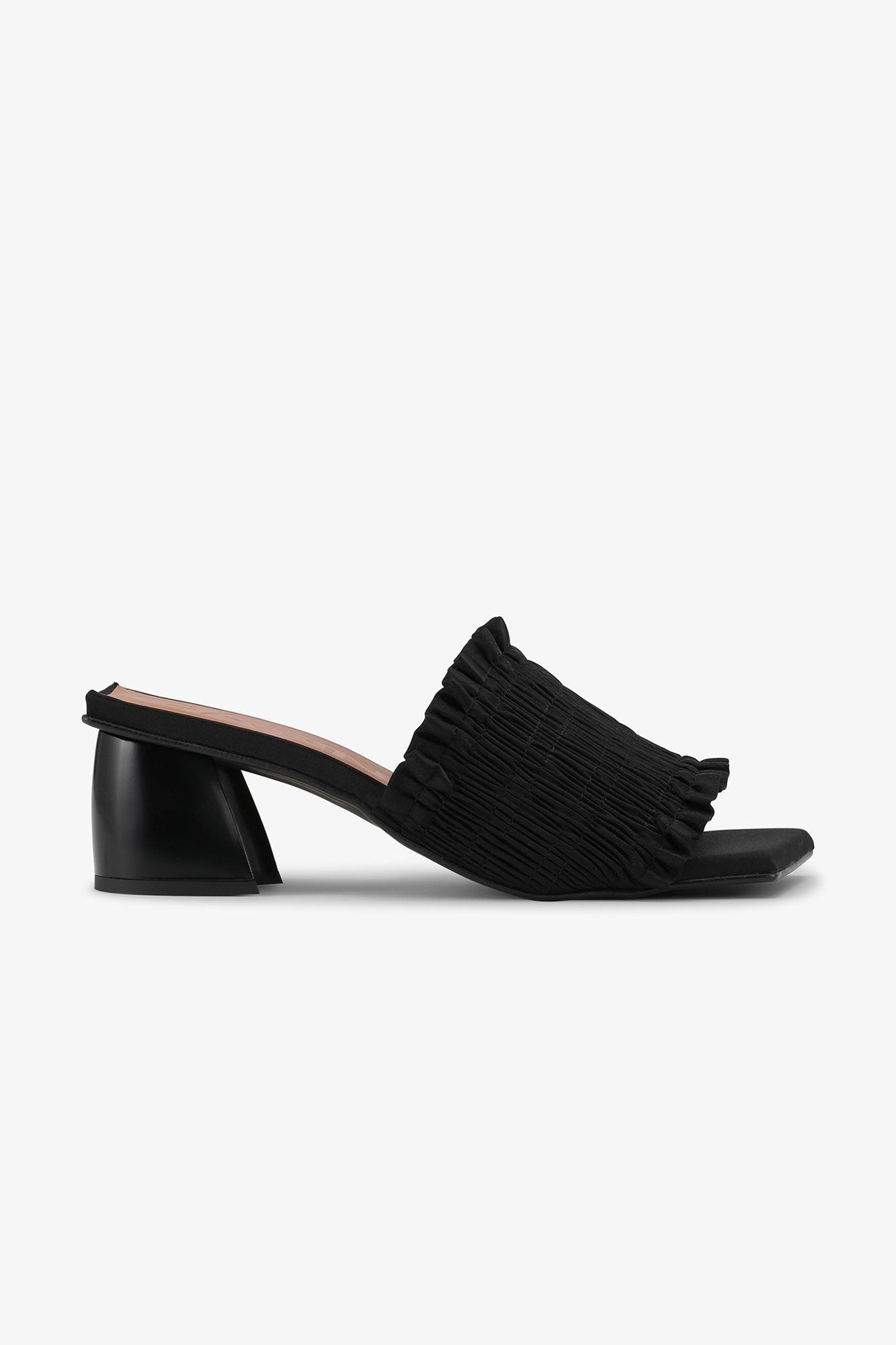 Smock Kitten Heel Mules | Black