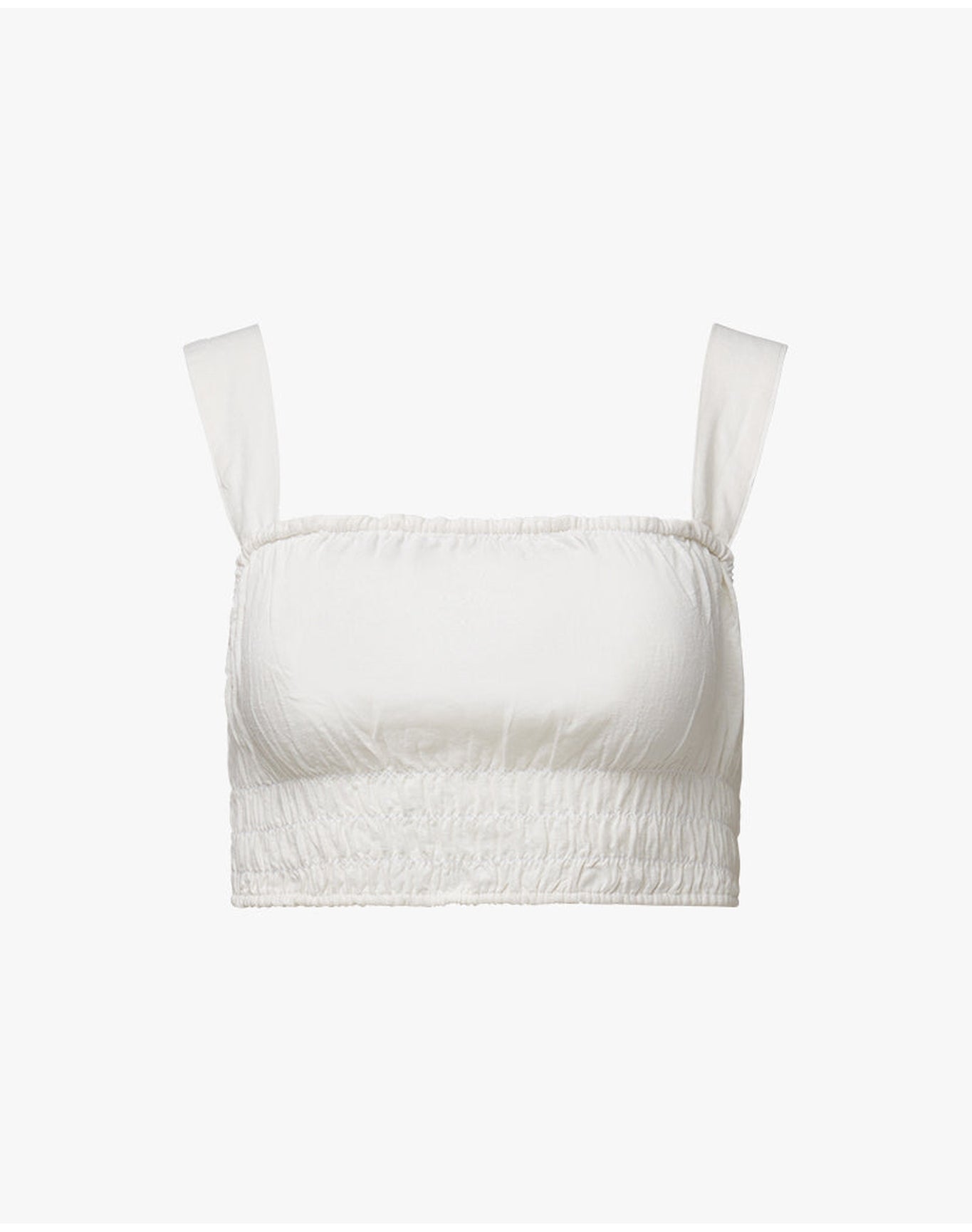 Smocked Linen Tank | White