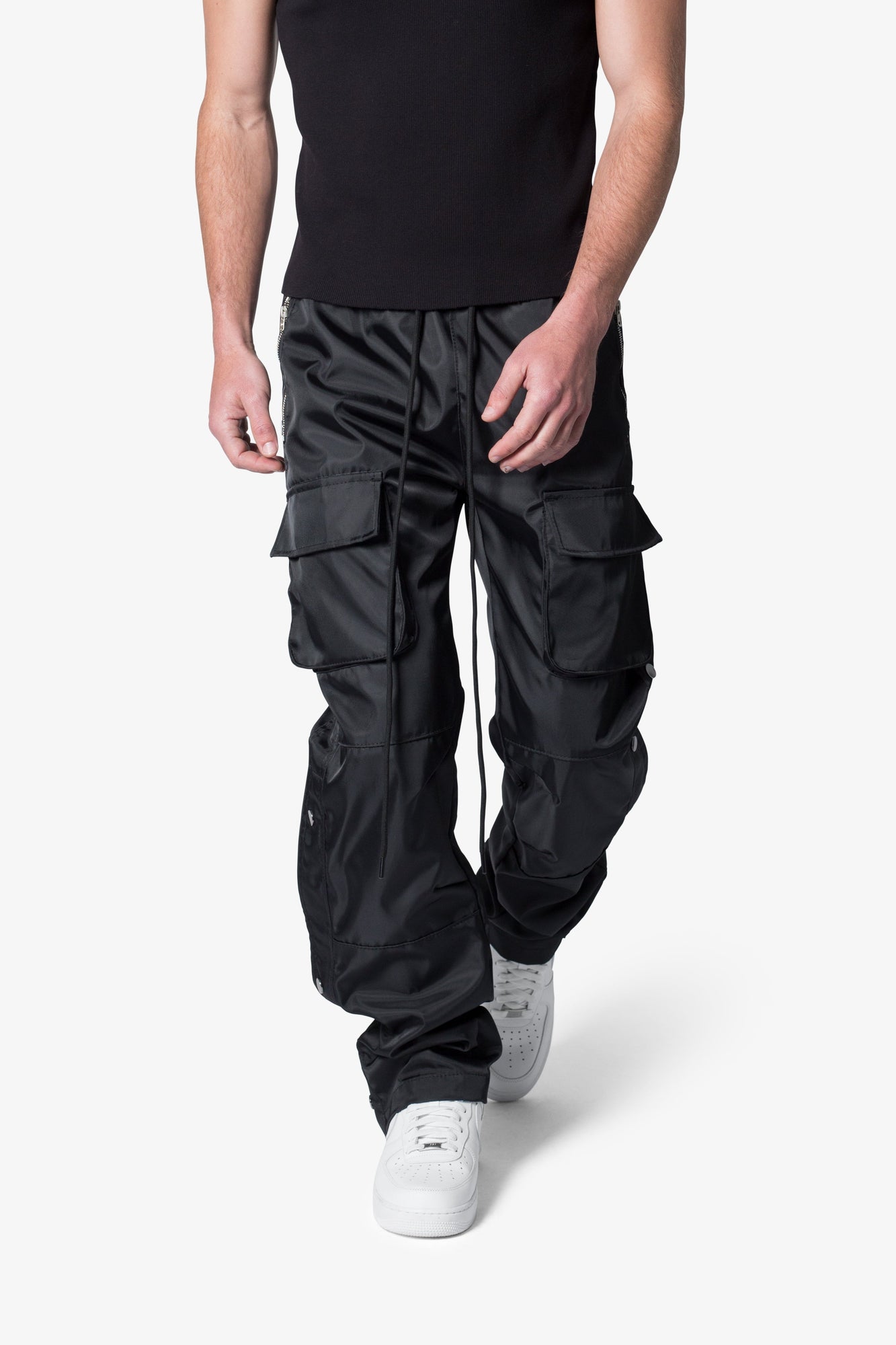 Snap Front Cargo Pants | Black