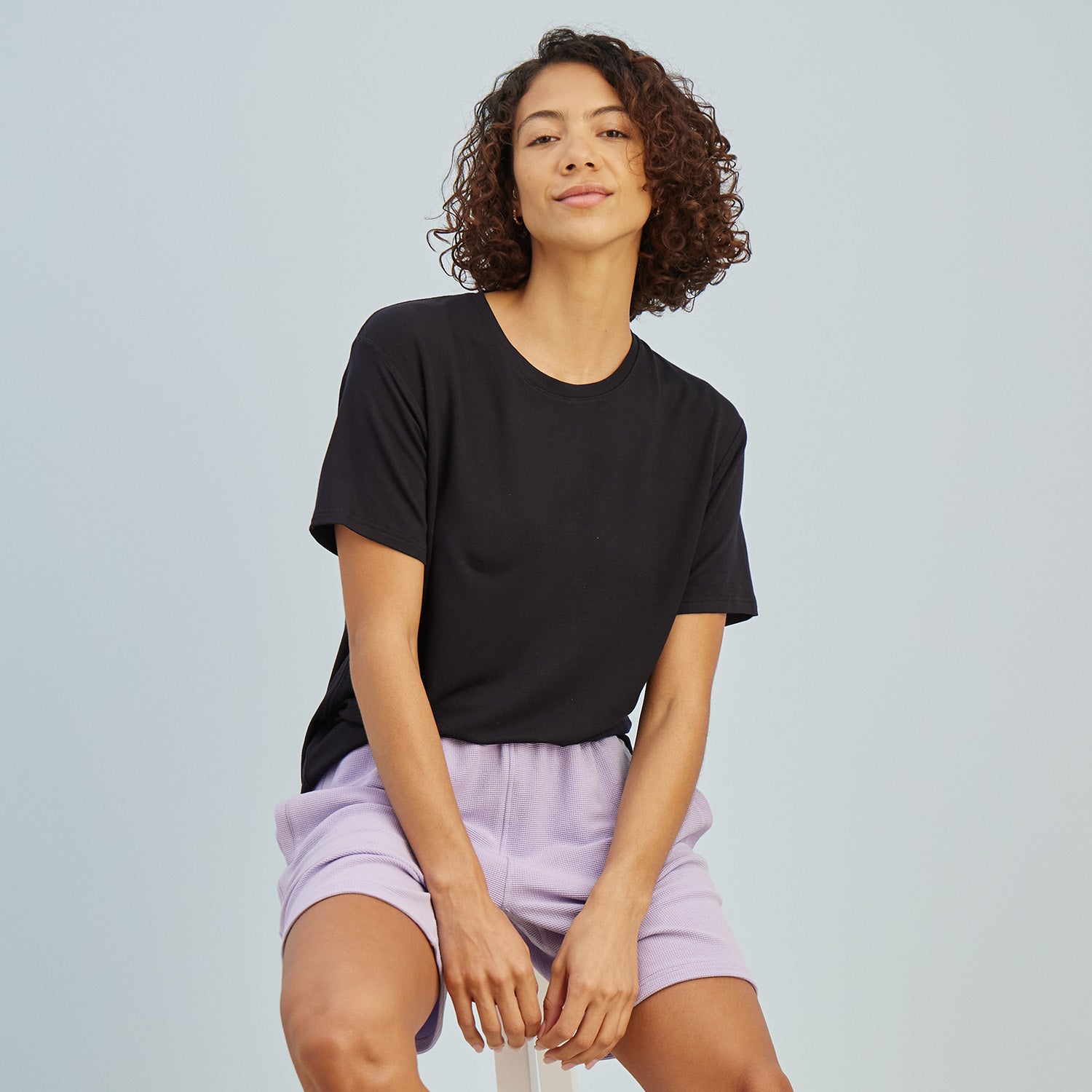 Waffle-Knit Lounge Shorts | Lavender