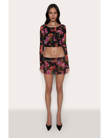 Sofia Printed Mesh Top | Luna Print