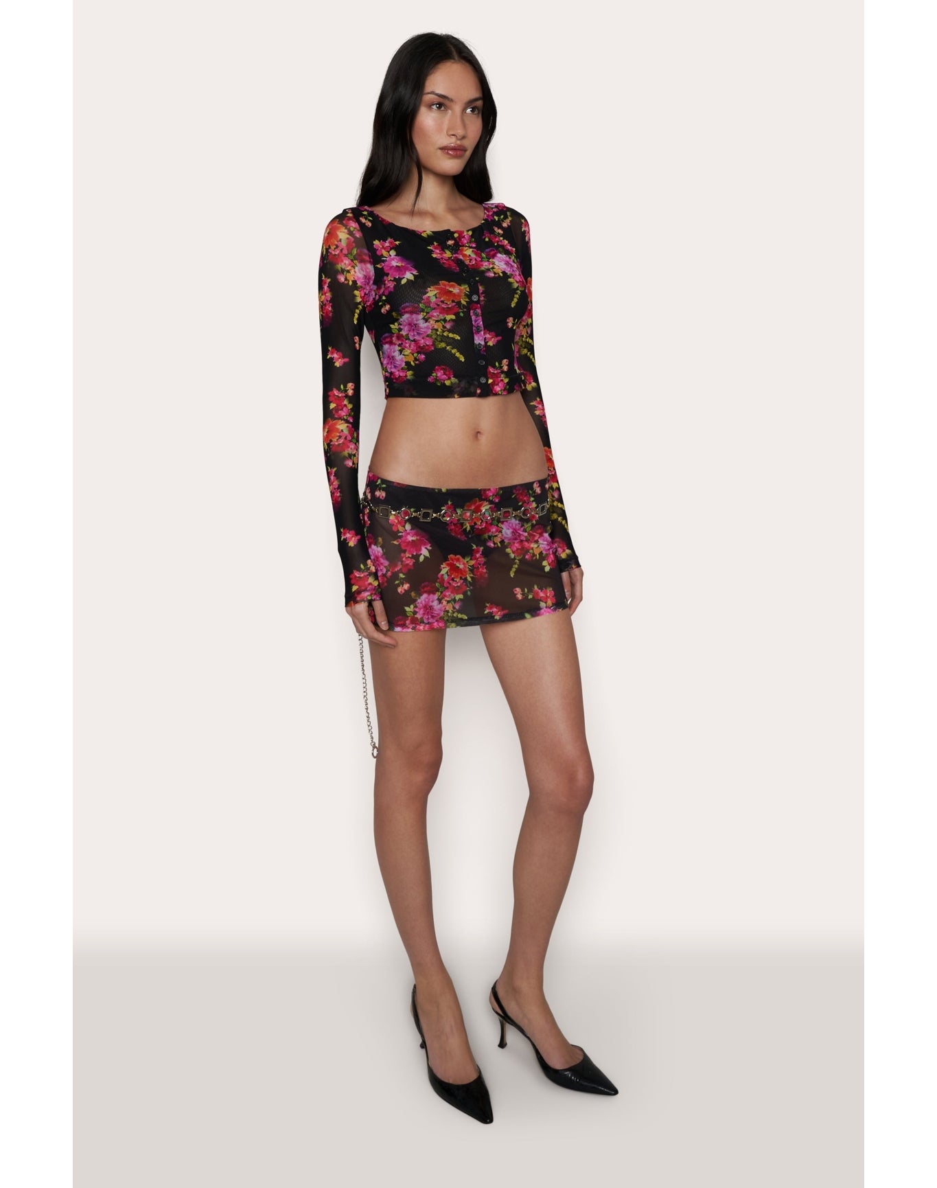 Sofia Printed Mesh Top | Luna Print