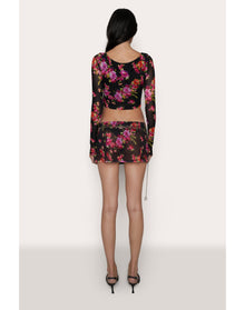 Sofia Printed Mesh Top | Luna Print