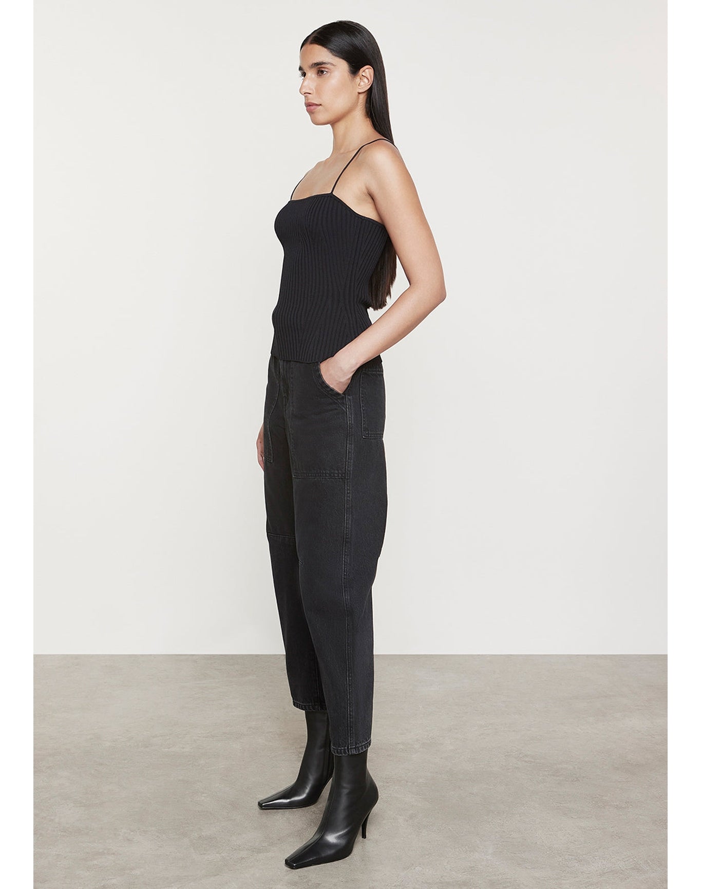 Soft Structure Knitted Tank | Black