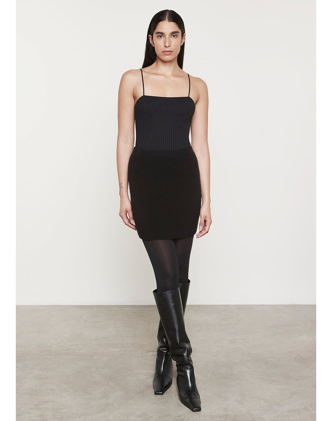 Soft Structure Knitted Tank | Black